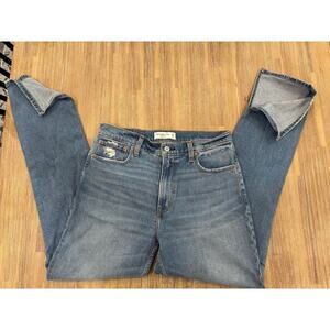 Abercrombie & Fitch High Rise Split Bottom Jean - Size 29 Midwash Denim